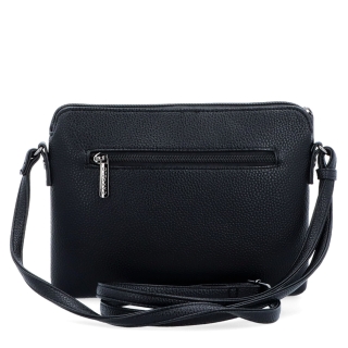 Minimalistická crossbody kabelka zo syntetiky Carmelo materiál syntetická koža zapínanie na zips farba čierna veľkosť malá 4333 C Zozadu