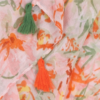 Ľahká šatka s originálnym vzorom Noelia Bolger materiál Viskóza a bavlna farba multicolor KL506 - 17