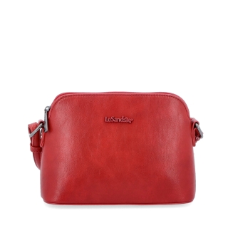 Minimalistická crossbody kabelka Le Sands materiál syntetická koža zapínanie na zips farba červená veľkosť malá 7710 CV Spredu
