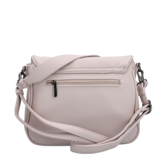 Dámska crossbody kabelka s jemnou štruktúrou Carmelo materiál syntetická koža zapínanie s chlopňou farba ružová veľkosť stredná 4361 LI Zozadu