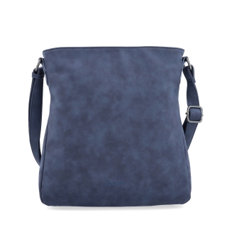 Štýlová crossbody kabelka s čistým dizajnom Tangerin materiál syntetická koža zapínanie na zips farba modrá veľkosť stredná 1101 TM Spredu