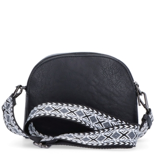 Malá crossbody kabelka s výrazným popruhom Tangerin materiál syntetická koža zapínanie na zips farba čierna veľkosť malá 8044 C Zozadu