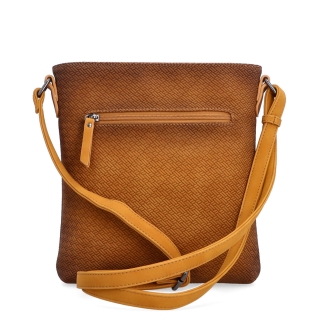 Crossbody s čistým dizajnom Indee materiál syntetická koža zapínanie na zips farba žltá veľkosť malá 6316 ZLU Zozadu