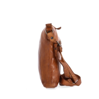 Malá kožená crossbody s prešívaním Noelia Bolger materiál kože zapínanie na zips farba koňaková veľkosť malá NB 2086 KO Z boku