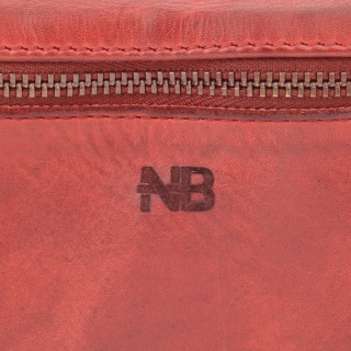 Kožená peňaženka na dva zipsy Noelia Bolger materiál kože zapínanie na cvok farba červená veľkosť veľká 5116 NB CV Logo