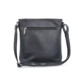 Menší crossbody kabelka Tangerin materiál syntetická koža zapínanie na zips farba čierna veľkosť stredná 8022 C Zozadu