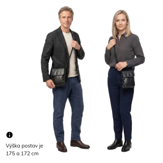 Kožená crossbody taška s chlopňou Noelia Bolger materiál kože zapínanie s chlopňou farba čierna veľkosť malá NB 2418 C Na postave