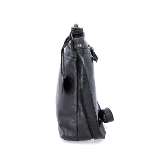 Kožená vintage crossbody s vreckami Noelia Bolger materiál kože zapínanie na zips farba čierna veľkosť stredná NB 2006 C Z boku