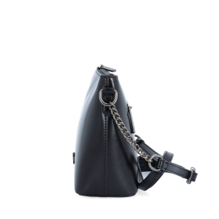 Elegantná crossbody kabelka s s reťazou Le Sands materiál syntetická koža zapínanie na zips farba čierna veľkosť malá 4379 C Z boku