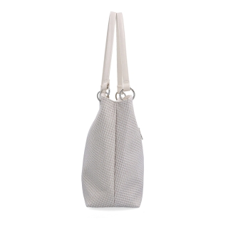 Praktická shopper kabelka so štruktúrovaným vnútrom Le Sands materiál syntetická koža zapínanie na zips farba béžová veľkosť veľká 4619 K Z boku