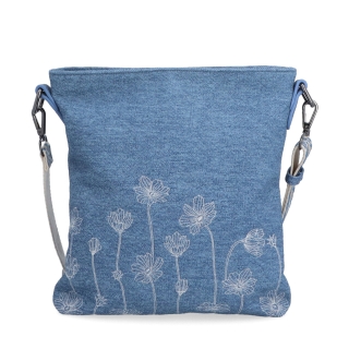 crossbody kabelka s motívom a odnímateľným popruhom Indee materiál syntetická koža zapínanie na zips farba modrá veľkosť malá 6335 M Spredu