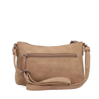 Malá elegantná crossbody kabelka Tangerin materiál syntetická koža zapínanie na zips farba béžová veľkosť malá 1109 MO Zozadu