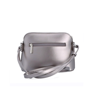 Minimalistická crossbody kabelka Le Sands materiál syntetická koža zapínanie na zips farba metalíza veľkosť malá 7710 STR Zozadu