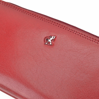 Kožená peňaženka peračník Cosset materiál kože zapínanie na zips farba červená veľkosť veľká 4401 Komodo CV Logo