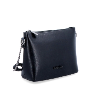 Spoločenská crossbody kabelka s retiazkou Le Sands materiál syntetická koža zapínanie na zips farba čierna veľkosť malá 7708 C