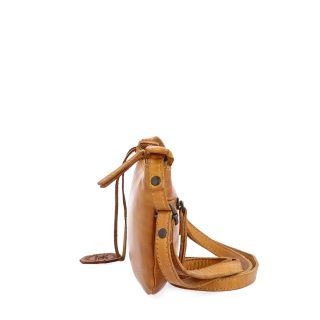 Malá elegantná kožená crossbody kabelka Noelia Bolger materiál kože zapínanie na zips farba žltá veľkosť malá NB 2420 ZLU Z boku