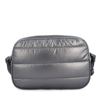 Štýlová dámska kabelka s prešívaním Carmelo materiál nylon zapínanie na zips farba metalíza veľkosť malá 4386 TI Spredu
