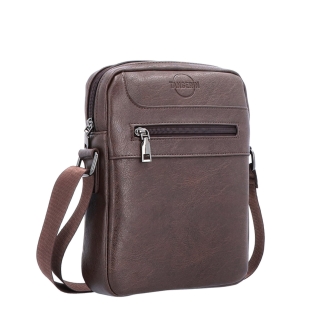 Crossbody taška cez rameno Tangerin materiál syntetická koža zapínanie na zips farba hnedá veľkosť stredná 2324 H