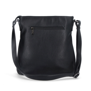 Crossbody kabelka s prešívaním Tangerin materiál syntetická koža zapínanie na zips farba čierna veľkosť stredná 8004 C Zozadu