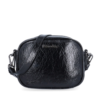 Malá crossbody kabelka so štruktúrovaným povrchom Le Sands materiál syntetická koža zapínanie na zips farba čierna veľkosť malá 4372 C Spredu