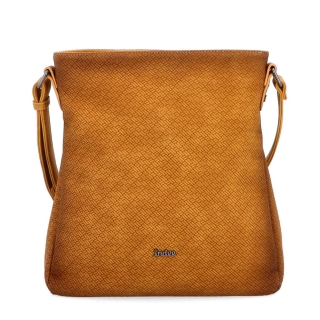 Stredná jednoduchá crossbody kabelka Indee materiál syntetická koža zapínanie na zips farba žltá veľkosť stredná 6317 ZLU Spredu
