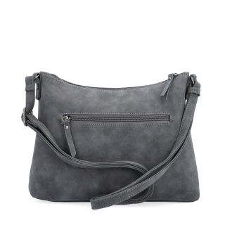 Dámska elegantná crossbody kabelka Tangerin materiál syntetická koža zapínanie na zips farba sivá veľkosť malá 1110 ANT Zozadu