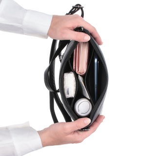 Spoločenská crossbody kabelka s retiazkou Le Sands materiál syntetická koža zapínanie na zips farba modrá veľkosť malá 7708 TM Vnútro