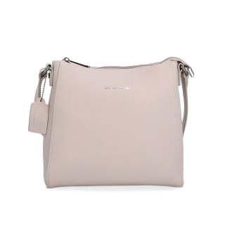 Kožená crossbody kabelka Noelia Bolger materiál kože zapínanie na zips farba sivá veľkosť malá NB 0074 SS Spredu