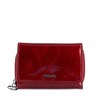 Elegantná lakovaná kožená peňaženka Carmelo materiál kože zapínanie na zips farba vínová veľkosť malá 2105 L BO