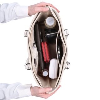 Shopper kabelka cez rameno Noelia Bolger materiál kože zapínanie na zips farba biela veľkosť veľká NB 0047 OW Vnútro