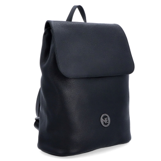 Minimalistický kožený mestský batoh s chlopňou Noelia Bolger materiál kože zapínanie na zips farba čierna veľkosť stredná NB 3007 C