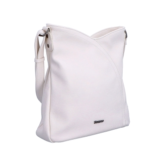 Asymetrická crossbody kabelka s prešívaním Tangerin materiál syntetická koža zapínanie na zips farba béžová veľkosť stredná 8023 K