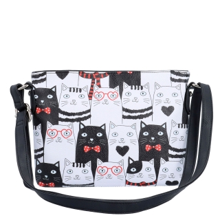 Crossbody kabelka s veselým potiskom Indee materiál syntetická koža zapínanie na zips farba multicolor veľkosť malá 9306 01 C