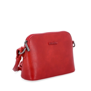 Minimalistická crossbody kabelka Le Sands materiál syntetická koža zapínanie na zips farba červená veľkosť malá 7710 CV