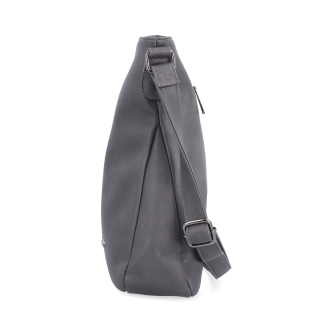 Crossbody kabelka s jednoduchým prešívaním Tangerin materiál syntetická koža zapínanie na zips farba sivá veľkosť stredná 8003 TS Z boku