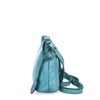Praktická kožená crossbody na každý deň Noelia Bolger materiál kože zapínanie na zips farba tyrkysová veľkosť malá NB 2406 TYR Z boku