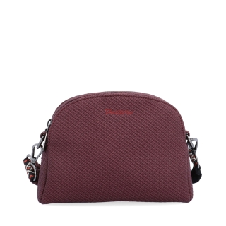 Štýlová crossbody kabelka s textúrovaným povrchom Tangerin materiál syntetická koža zapínanie na zips farba vínová veľkosť malá 4365 BO Spredu