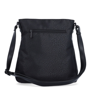 Crossbody kabelka v minimalistickom štýle Carmelo materiál nylon zapínanie na zips farba čierna veľkosť stredná 6605 C LE Zozadu