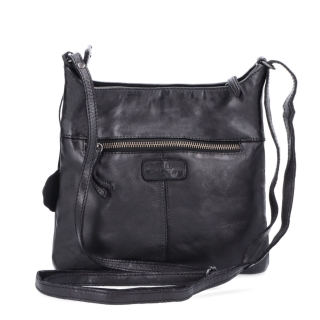 Kožená crossbody kabelka na každý deň Noelia Bolger materiál kože zapínanie na zips farba čierna veľkosť malá NB 2404 C Zozadu