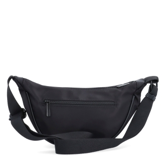 Malá nylonová kabelka typu moonbag Carmelo materiál nylon zapínanie na zips farba čierna veľkosť malá 6609 C Zozadu