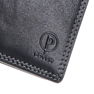 Kožená peňaženka na výšku Poyem materiál kože zapínanie Bez zapínania farba čierna veľkosť malá 5207 Poyem C Logo