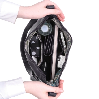 Mestská crossbody kabelka zo syntetickej kože Tangerin materiál syntetická koža zapínanie na zips farba sivá veľkosť stredná 8046 TS Vnútro