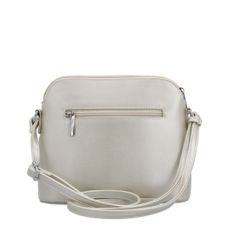 Malá minimalistická crossbody kabelka Le Sands materiál syntetická koža zapínanie na zips farba béžová veľkosť malá 7712 PRL Zozadu