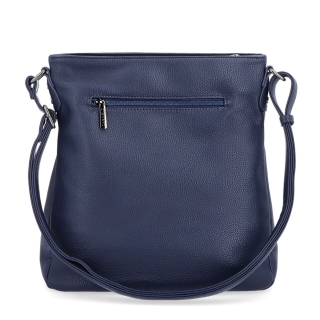 Dizajnová crossbody kabelka Carmelo materiál syntetická koža zapínanie na zips farba modrá veľkosť stredná 4271 TM Zozadu