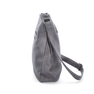 Crossbody kabelka s vonkajšími vreckami Tangerin materiál syntetická koža zapínanie na zips farba sivá veľkosť stredná 8008 TS Z boku