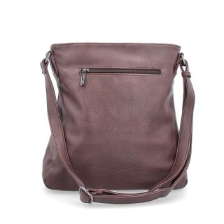 Crossbody kabelka s prešívaním Tangerin materiál syntetická koža zapínanie na zips farba hnedá veľkosť stredná 8004 TH Zozadu