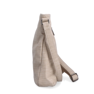 Crossbody kabelka strednej veľkosti Carmelo materiál syntetická koža zapínanie na zips farba béžová veľkosť stredná 4305 BE Z boku