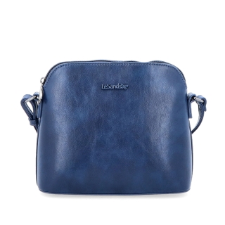 Malá minimalistická crossbody kabelka Le Sands materiál syntetická koža zapínanie na zips farba modrá veľkosť malá 7712 TM Spredu