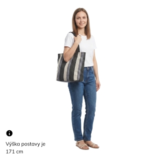 Ľahká textilná kabelka na každodenné použitie Indee materiál textil zapínanie na zips farba hnedá veľkosť veľká 6346 H Na postave
