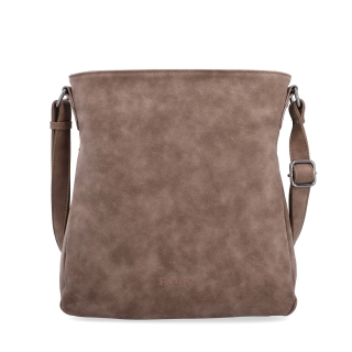 Štýlová crossbody kabelka s čistým dizajnom Tangerin materiál syntetická koža zapínanie na zips farba hnedá veľkosť stredná 1101 H Spredu